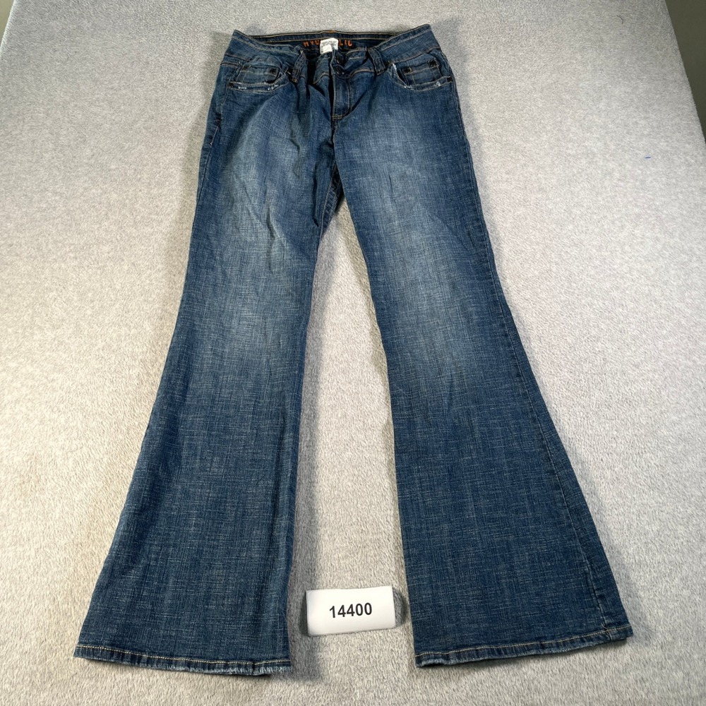 Hydraulic Lola Curvy Fit Flare Leg Jeans Womens 31x30.5 Blue Denim Distressed